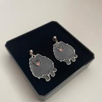 orecchini  cane Pomerania nero 