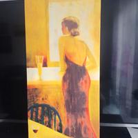 Quadro su tela con cornice posteriore. 38×70