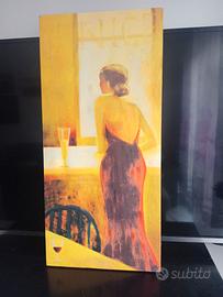 Quadro su tela con cornice posteriore. 38×70