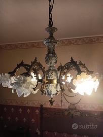 lampadario Capodimonte a sei luci