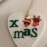 Decorazione natalizia cuore bianco