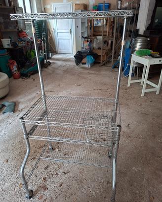 carrello scrivania porta pc  in metallo
