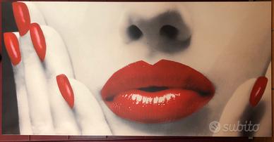 Quadro arredo Ovvio Lips tela cotone
