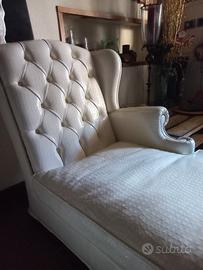 dormeuse pelle bianca stampa coccodrillo