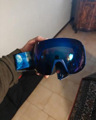Maschera snowboard lente blu + lente gialla