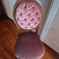 2 sedie in velluto rosa antico 