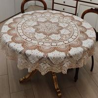 Tovaglia tonda cotone pizzo Richelieu  écru