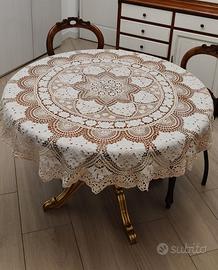 Tovaglia tonda cotone pizzo Richelieu  écru