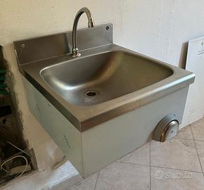 Lavabo a parete in acciaio inox 50x50 cm