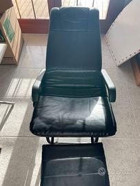 Poltrona Relax Pieghevole e Poggiapiedi - Ecopelle