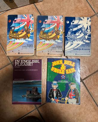 5 libri testo vintage Inglese + esercizi corso