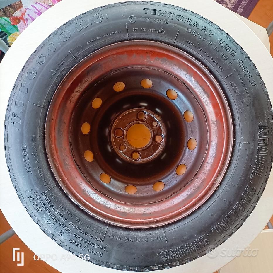 Ruotino Fiat 500 14 cestello Ruota di Scorta kit Cric Chiave Crick