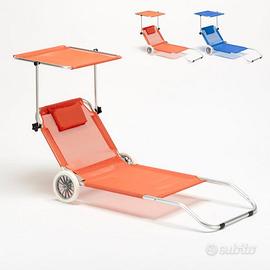Lettino spiaggia mare con ruote richiudibile