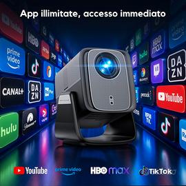 AKIYO O6 Proiettore 1080P Nativo, Android, Wi-Fi 6