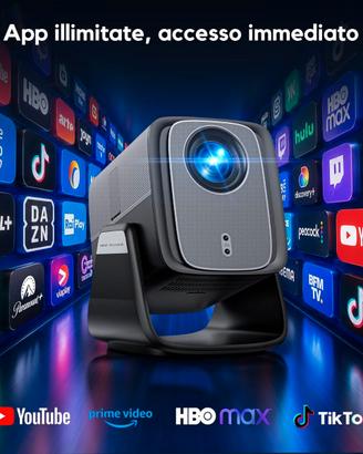 AKIYO O6 Proiettore 1080P Nativo, Android, Wi-Fi 6