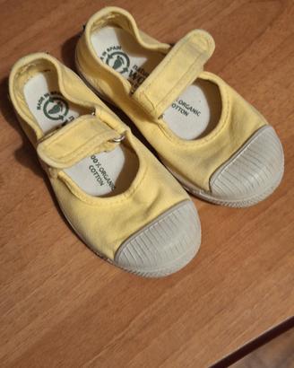 ballerine gialle in tela bambina 
