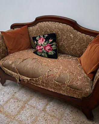 Divano 2 posti vintage da rifoderare