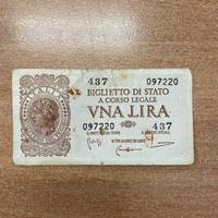 Banconota UNA LIRA numismatica collezione rara