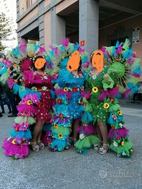 3 vestiti carnwvale completi di cerchietto e ombre