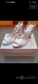 scarpe da sposa raso bianco 