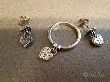 Pandora anello e orecchini Lucchetto d'Amore