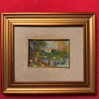 Quadro Paesaggio con cornice dorata