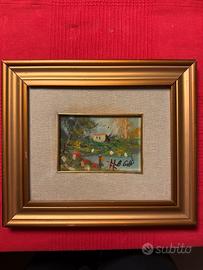 Quadro Paesaggio con cornice dorata