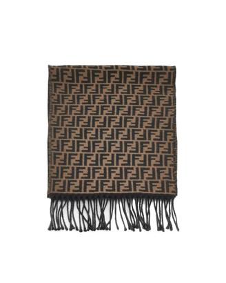 Sciarpa con nappa monogramma Fendi in lana