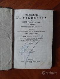 Antichi libri filosofia 1842 Barone Galluppi