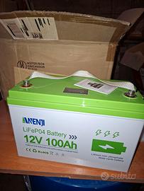 Batteria ANENJI 12V 100AH  per solare o camper 
