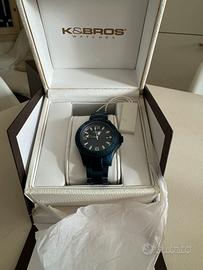K&Bros orologio blu cinturino quarzo