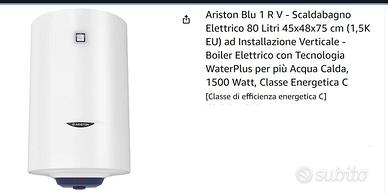 Ariston Blu 1 R V - Scaldabagno Elettrico 80 Litri