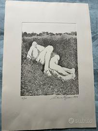 Coppia di litografie Mauro Reggiani 1974