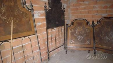 testiere letto in ferro battuto dipinto a mano