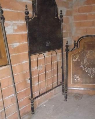 testiere letto in ferro battuto dipinto a mano