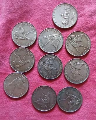 lotto 500 lire argento quadriga 