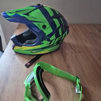 Casco da cross Ufo XS ed occhiali