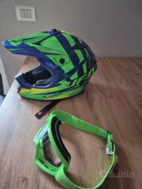 Casco da cross Ufo XS ed occhiali