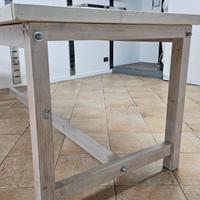 Tavolo legno massello lamellare rovere artigianale