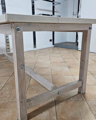 Tavolo legno massello lamellare rovere artigianale