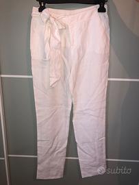 pantaloni bianchi 100%lino
