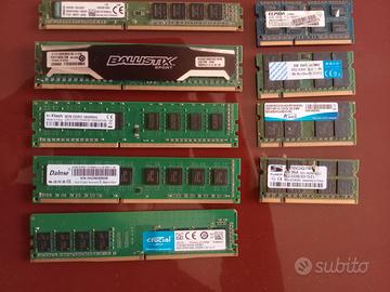 Lotto memorie vario tipo DDR3/ DDR4