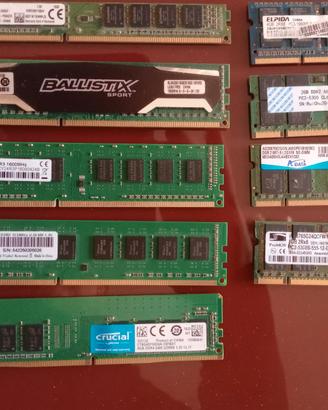 Lotto memorie vario tipo DDR3/ DDR4
