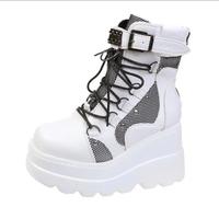 Stivaletti donna 40 platform zeppa bianchi NUOVI