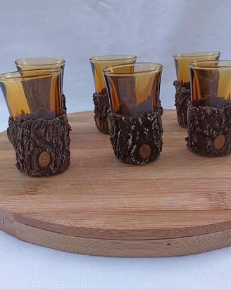 Set 6 Bicchierini Vintage - Ambrato-corteccia