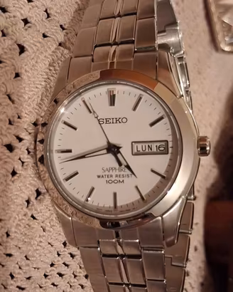 seiko sapphire orologio da polso nuovo datario 