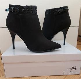 STIVALETTI NERI SCAMOSCIATI TACCO A SPILLO  DONNA