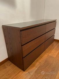MALM (IKEA) Cassettiera con top in vetro