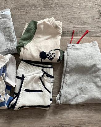 Set bambino 6,9 e 12 mesi 2pantaloni 3felpe 1gilet