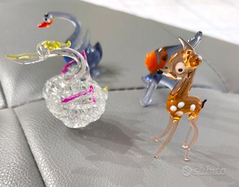Lotto di piccoli animaletti in vetro di Murano